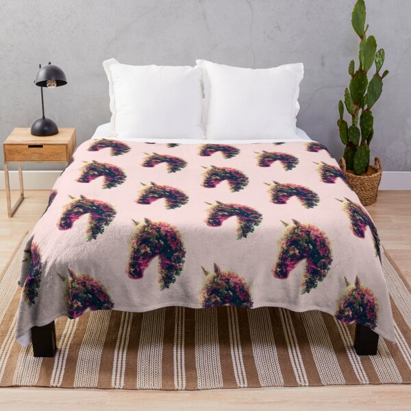 Item preview, Spring Bloom Horse - Pink Floral Silhouette Art designed and sold by Flora & Myth Studio.