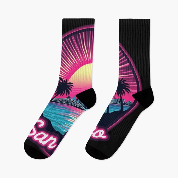Item preview, San Diego Synthwave Retro 80s Neon Sunset Art designed and sold by Innova_Creations.