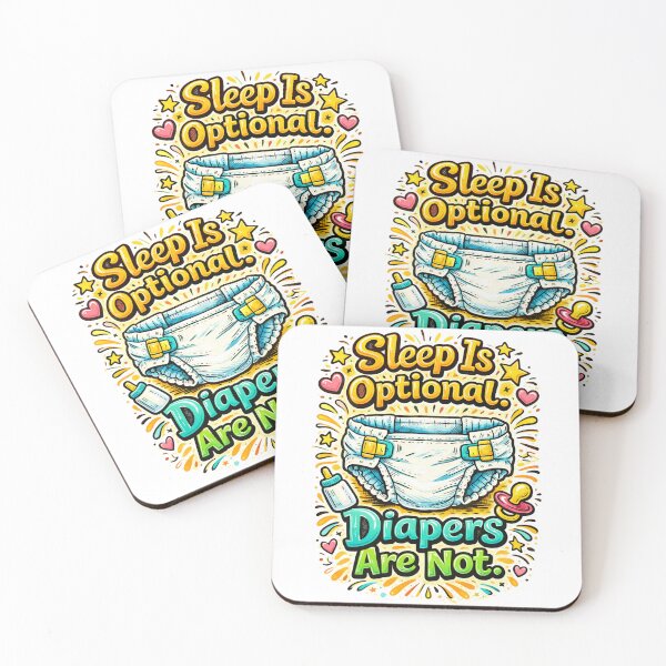 Item preview, Funny New Mom Life Illustration – Sleep Is Optional Diapers Are Not designed and sold by TownWish.