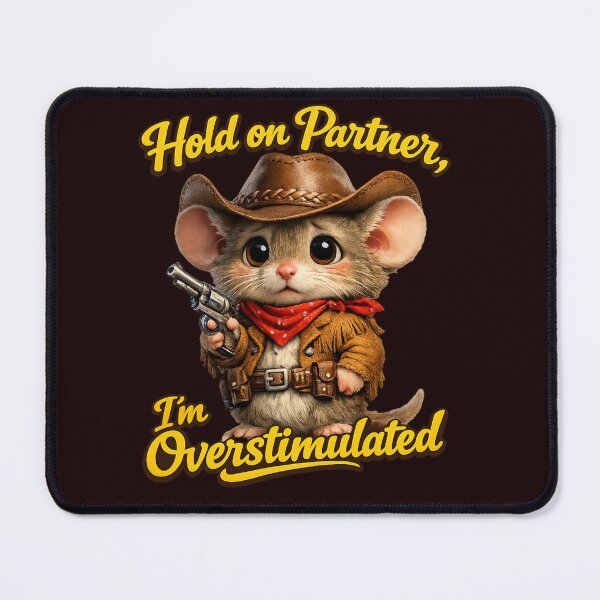 Item preview, Overstimulated Cowboy Zippy Mouse Cartoon Design, Zippy Graphic Tee designed and sold by Zippy Creation.