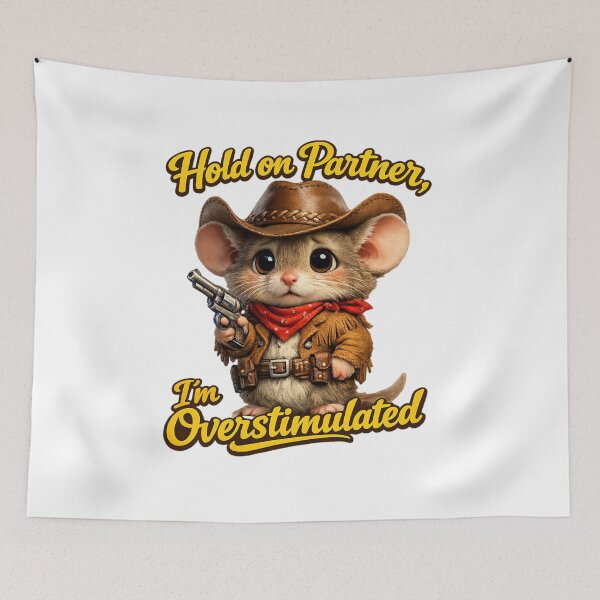 Item preview, Overstimulated Cowboy Zippy Mouse Cartoon Design, Zippy Graphic Tee designed and sold by Zippy Creation.