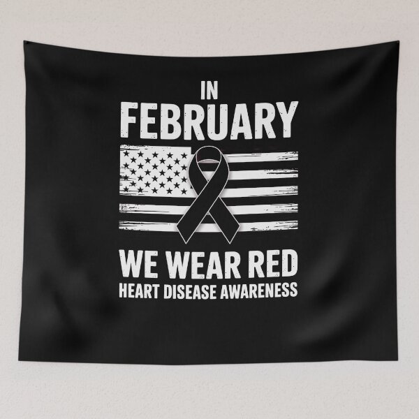 Item preview, February We Wear Red American Flag Heart Disease Awareness designed and sold by EllenJast.