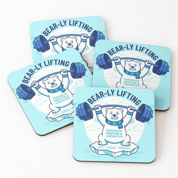 Item preview, Bear-ly Lifting Funny Polar Bear Gym designed and sold by AdyKurniawan.