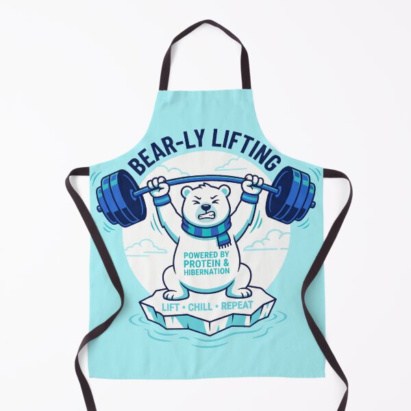 Item preview, Bear-ly Lifting Funny Polar Bear Gym designed and sold by AdyKurniawan.