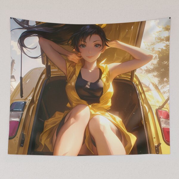 Item preview, Karen Araragi Bakemonogatari Anime Girl Waifu Yellow Car Summer Energy designed and sold by Tokyonomad.