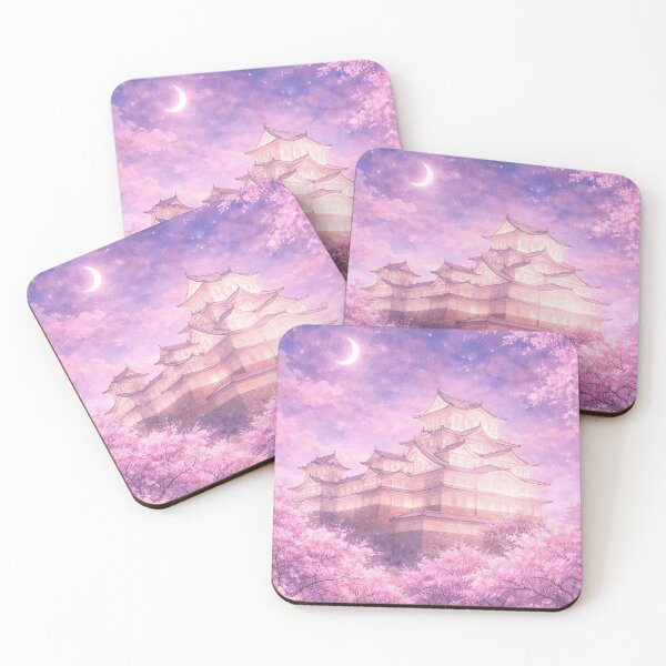 Item preview, Himeji Castle Night Sakura - Dreamy Pink Japan World Heritage Art designed and sold by SakuraWaStyle.