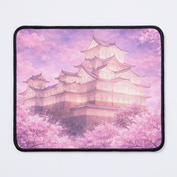 Item preview, Himeji Castle Night Sakura - Dreamy Pink Japan World Heritage Art designed and sold by SakuraWaStyle.