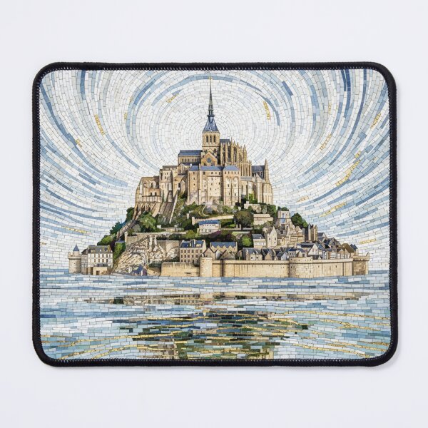 Item preview, Mont-Saint-Michel France - Radiant Abbey Mosaic Reflection Art designed and sold by FrancophileFun.