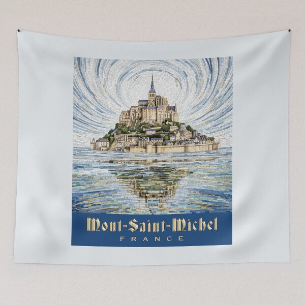 Item preview, Mont-Saint-Michel France - Radiant Abbey Mosaic Reflection Art designed and sold by FrancophileFun.