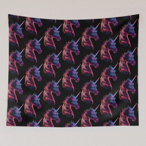 Item preview, Electric Unicorn - Neon Fractal Line Art for Gamers designed and sold by Flora & Myth Studio.