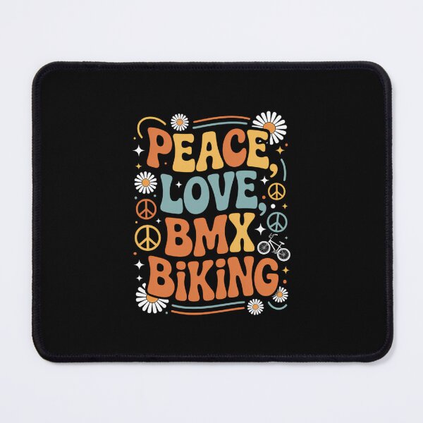 Item preview, Peace Love BMX Biking 60s 70s Hippie BMX Rider designed and sold by EllenJast.