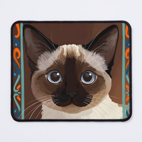 Item preview, Digital painting of a Siamese cat in a border designed and sold by Masha_D.