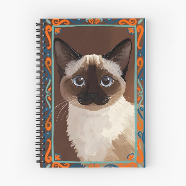 Item preview, Digital painting of a Siamese cat in a border designed and sold by Masha_D.