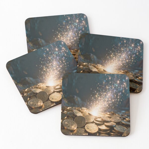 Item preview, Crypto Burst – Magical Bitcoin Coins with Glowing Sparkles designed and sold by Cristhian Almanza.