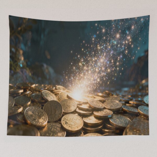 Item preview, Crypto Burst – Magical Bitcoin Coins with Glowing Sparkles designed and sold by Cristhian Almanza.