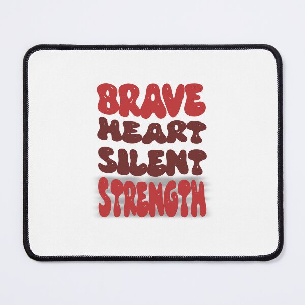 Item preview, Brave Heart Silent Strength – Bold Red Motivational Typography Design designed and sold by ArtGMerch.
