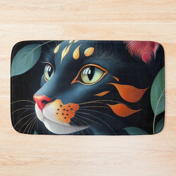 Item preview, Mystical Bengal Cat Emerald Eyes Jungle Night Golden Leaf designed and sold by mildaclairmo.