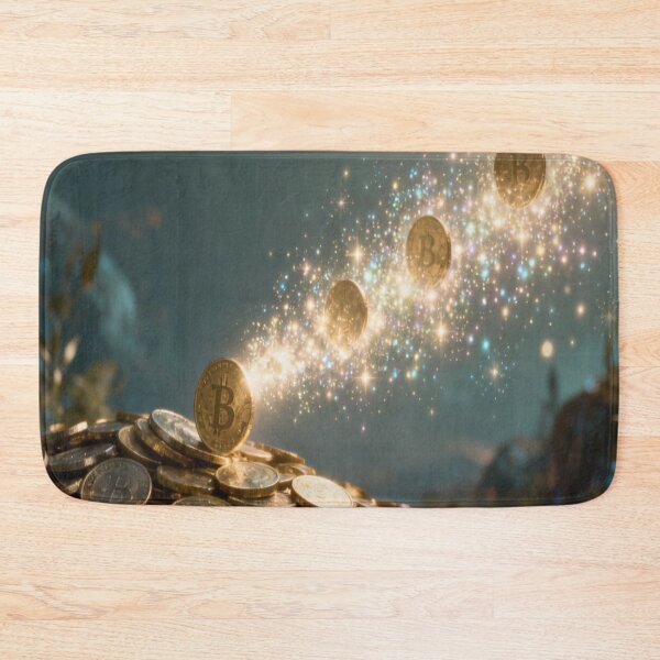 Item preview, Crypto Ascension – Floating Bitcoin Coins with Magical Glow designed and sold by Cristhian Almanza.