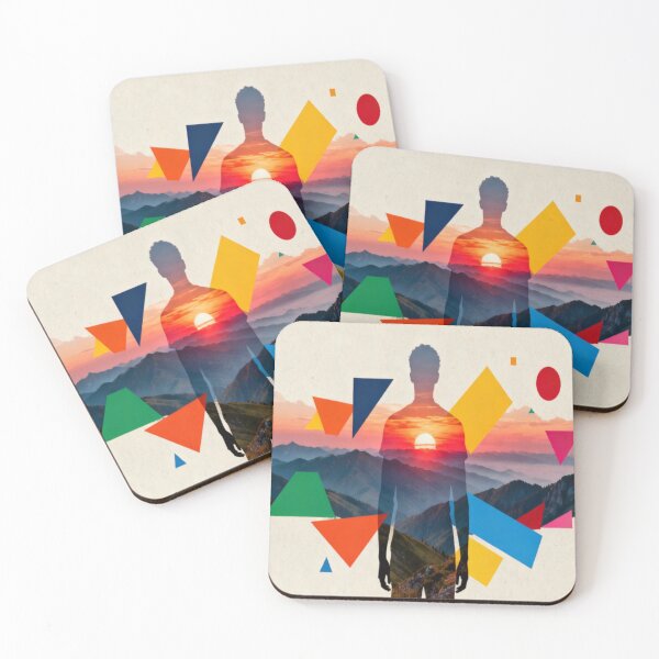 Item preview, Inner Landscape – Silhouette with Mountain Scene and Geometric Shapes designed and sold by Cristhian Almanza.
