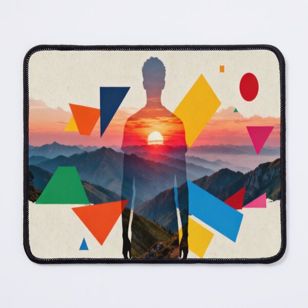 Item preview, Inner Landscape – Silhouette with Mountain Scene and Geometric Shapes designed and sold by Cristhian Almanza.