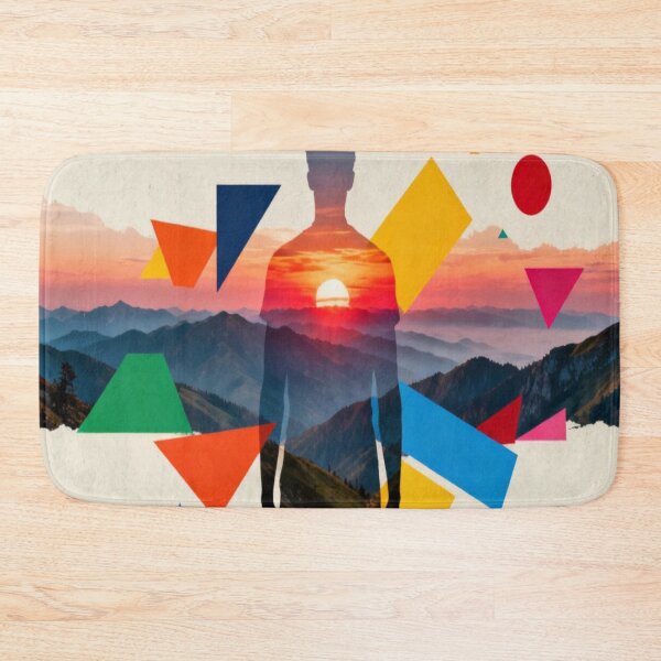 Item preview, Inner Landscape – Silhouette with Mountain Scene and Geometric Shapes designed and sold by Cristhian Almanza.