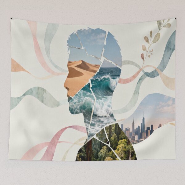 Item preview, Elemental Self – Segmented Silhouette with Nature and Cityscapes designed and sold by Cristhian Almanza.
