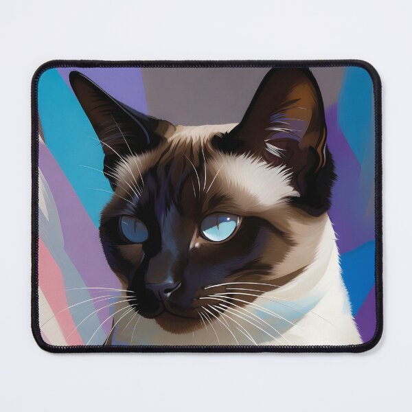 Item preview, Siamese cat on a colorful background | Semi-Realistic Digital Painting designed and sold by Masha_D.