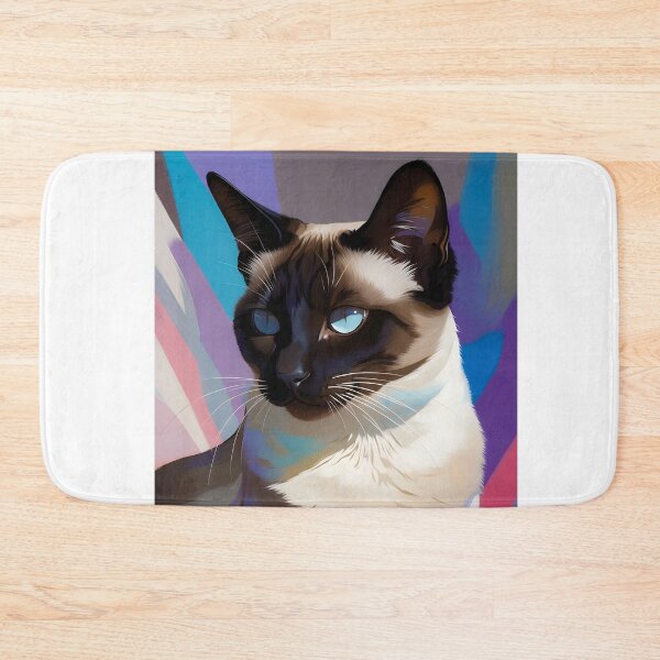 Item preview, Siamese cat on a colorful background | Semi-Realistic Digital Painting designed and sold by Masha_D.