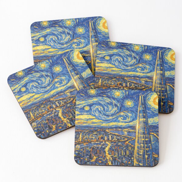 Item preview, Seoul Night Skyline with Lotte World Tower_Van Gogh Inspired City Art designed and sold by BabyTiger-.