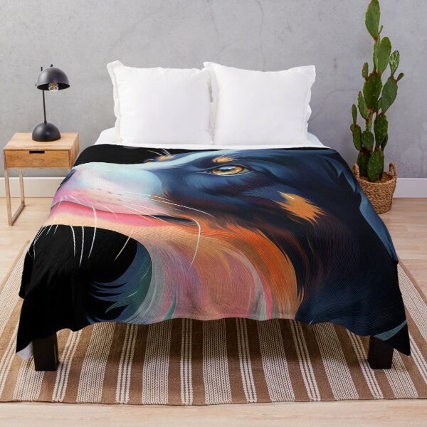 Item preview, Border Collie Dog Colorful Fantasy Portrait Night Glow designed and sold by mildaclairmo.