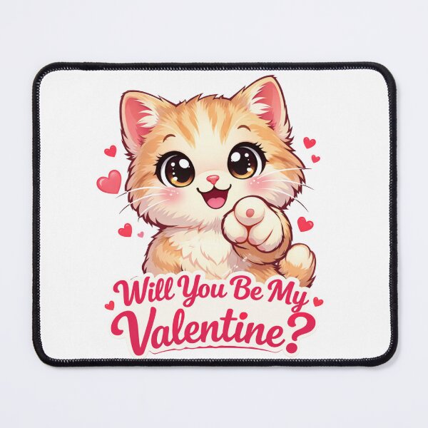 Item preview, Will You Be My Valentine Funny Cat Quote designed and sold by PluffyPanda.