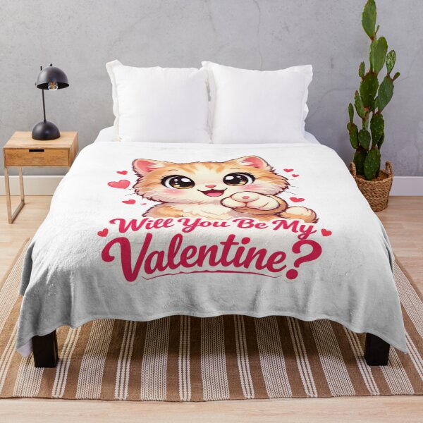Item preview, Will You Be My Valentine Funny Cat Quote designed and sold by PluffyPanda.