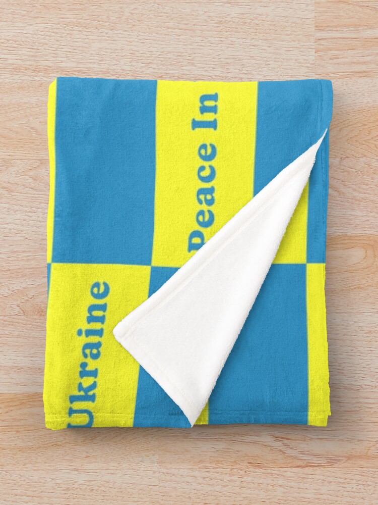 Thumbnail 3 of 6, Throw Blanket, Peace In Ukraine designed and sold by Normbot2000.