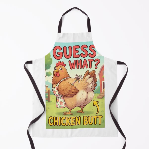 Item preview, Funny Hen with Apron - Guess What? Chicken Butt! designed and sold by NonditStudio.