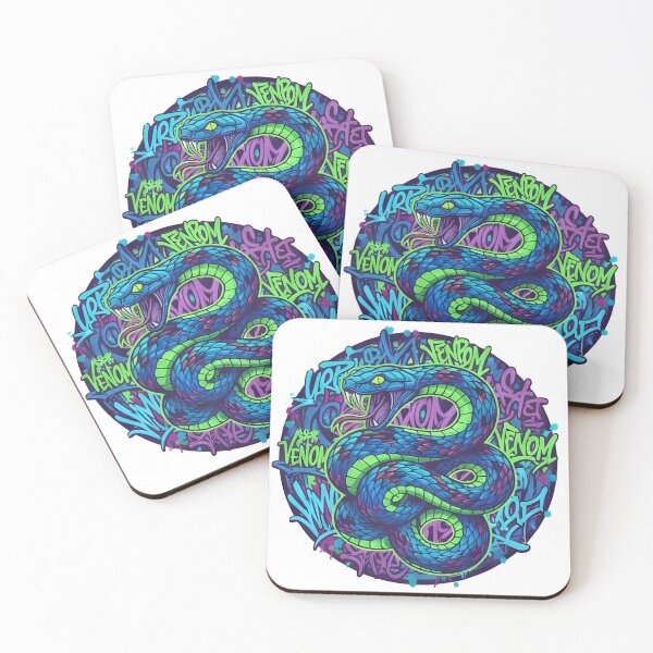 Item preview, Blue and purple  Snake serpent Graffiti Street Art designed and sold by bartink.co.