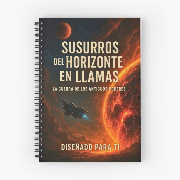 Item preview, Sci-fi Notebook – Spaceship on a collision course of burning planets designed and sold by Anomaly 404 Error.