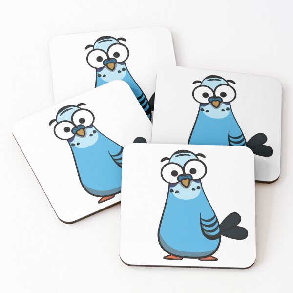 Item preview, Wide eyed blue bugdgie cartoon designed and sold by ClumsyCat.