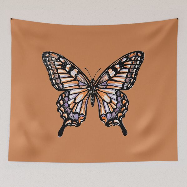 Item preview, Sapphic Butterfly Drawing Lesbian Pride Flag Colors Peach designed and sold by TackyTime.