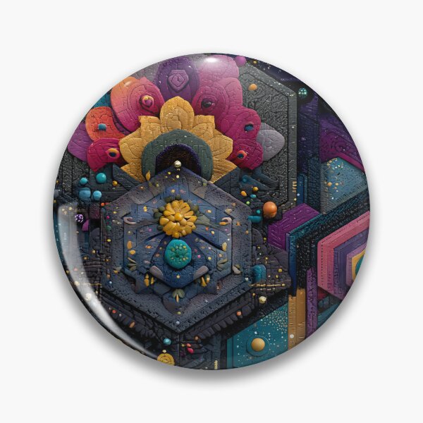 Item preview, Cyberpunk Hexagonal Floral Tile Pattern | Intricate Textured Geometric Art designed and sold by MetroEnvision.