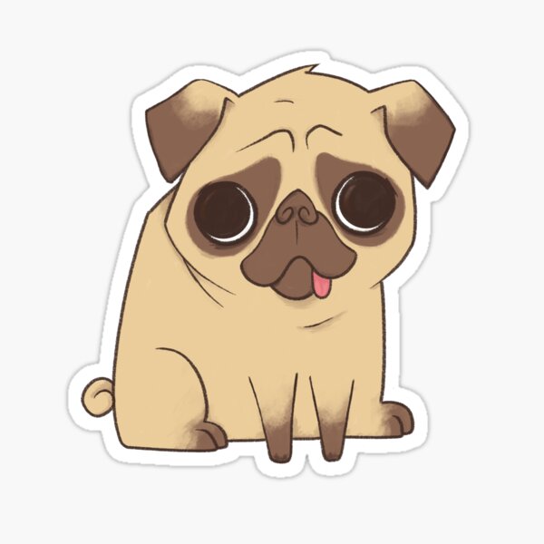 Pug Face Stickers Redbubble - yellow pug roblox