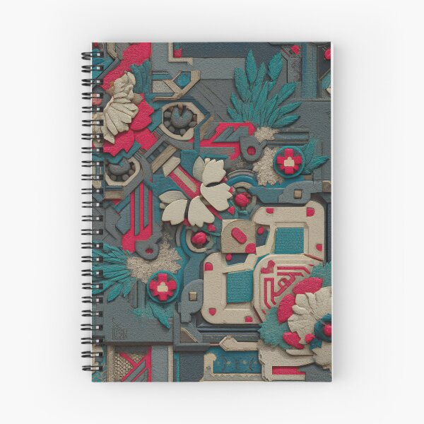Item preview, Cyberpunk Floral Relief Pattern | Textured Sci-Fi Industrial Tile Art designed and sold by MetroEnvision.