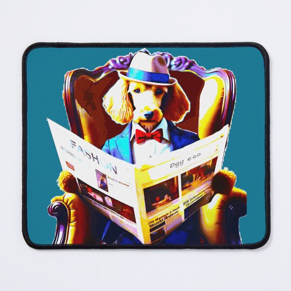 Item preview, Dog reads newspaper designed and sold by Creative Visualize.