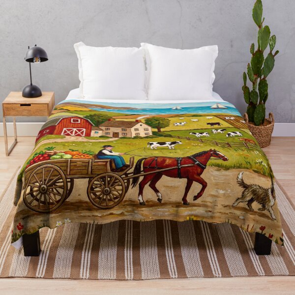 Item preview, Garden Flowers Farm Landscape After Klimt designed and sold by Vicky Brago-Mitchell®.
