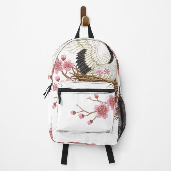 Item preview, Stork Couple Embroidered Cherry Blossom Nest designed and sold by Siarverse.