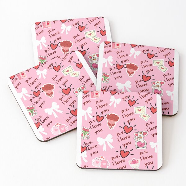 Item preview, P.S. I Love You - Romantic Valentine’s Sticker Pattern designed and sold by Akira Design Store.