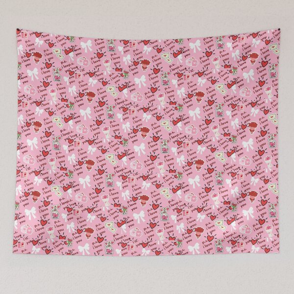 Item preview, P.S. I Love You - Romantic Valentine’s Sticker Pattern designed and sold by Akira Design Store.