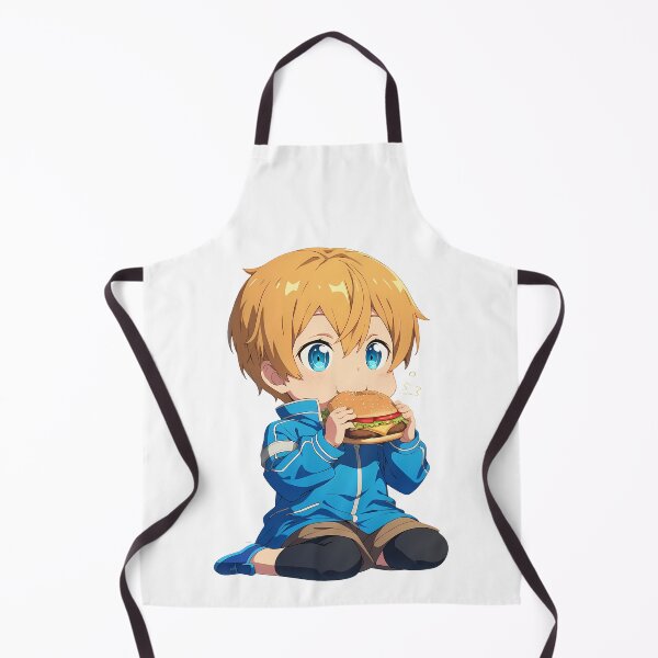 Artikelvorschau, Eugeo Sword Art Online Anime Kawaii Chibi Burger Soft Blue Moment entworfen und verkauft von mildaclairmo.