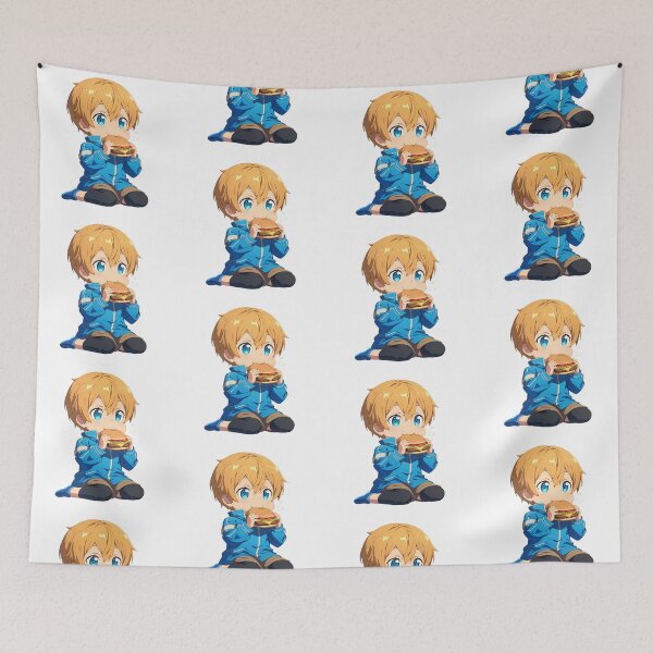 Aperçu de l'œuvre Eugeo Sword Art Online Anime Kawaii Chibi Burger Moment Bleu Doux créée et vendue par mildaclairmo.