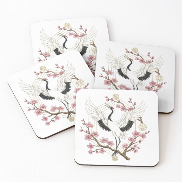 Item preview, Happy Stork Embroidered on Cherry Blossom Branch designed and sold by Siarverse.