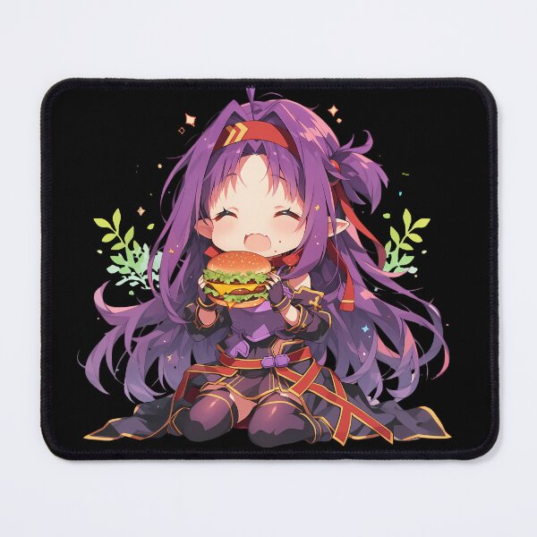 Item preview, Yuuki Sword Art Online Anime Girl Kawaii Chibi Burger Joy Spark Moment designed and sold by mildaclairmo.